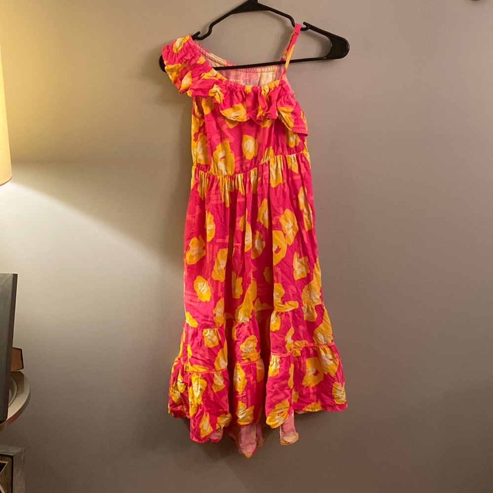 Girls Summer pink and yellow dress